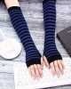 Bememo 4 Pairs Punk Gothic Long Fingerless Gloves Halloween Knitted Arm Warmer Elbow Length Gloves Thumb Hole Gloves