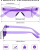 15 Pairs Candy Colored Rimless Sunglasses Cat Eye Colored Transparent Sunglasses for Women Men