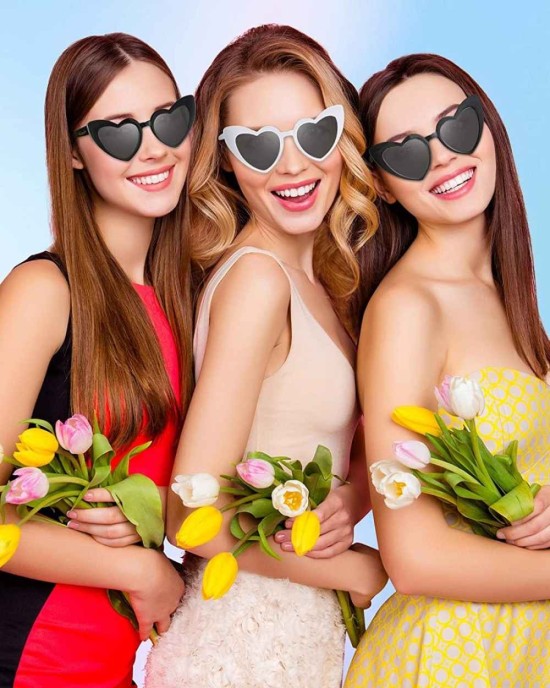 10 Pairs Bride Bridesmaid Sunglasses Heart Shaped Sunglasses Bachelorette