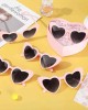 16 Pairs Heart Shaped Sunglasses Retro Cat Eye Shaped Sunglasses Heart Clout Glasses for Women Girl